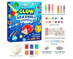 Schelpenverfset – DIY-kunstset Een complete schelpenverfset geschikt voor kinderen vanaf 3 jaar, ontworpen voor het schilderen door kinderen. Een ideaal cadeau voor jongens en meisjes.