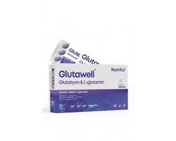 Glutawell Nutriful Glutatyone et L-glutamine - 9 types de Vitamine+ biotine + quercétine - Soins de la peau, des Cheveux, des Soin des ongles et problèmes digestifs - 30 comprimés x 1500 mg