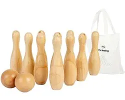 BigJigs houten bowling set - kleurrijk speelgoed voor kinderen.
