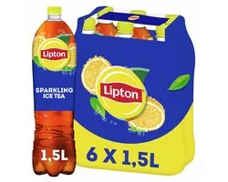 Lipton Ice tea sparkling 1,5 ltr per petfles, krimp 6 flessen