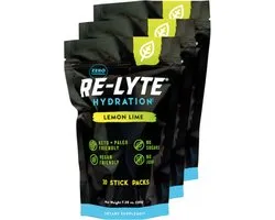 Re-Lyte | Electrolyte Drink Mix | Lemon Lime 30 Stick Packs | 3 stuks | 3 x 189g