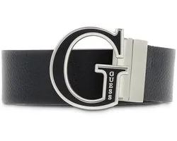 GUESS Leren riem Adjustable & Reversible Belt H35 W95 Black zwart