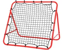 Football Rebounder Rebounder Kickback Folding Foot Rebound Net for Training, Sports, Metal Tube/PE Fabric, Baseball, Basketball, Bend Wall, 103 x 100 x 72 cm, Red