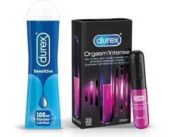 Durex - 110ml Lubrifiant - Play Sensitive 1x100ml - Intense Orgasm 1x10ml - Emballage avantageux