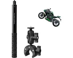 Motorcycle Bundle 4 Insta360 One X5 X4 X3 - X2 X - Professionele Moto setje voor Insta360 - Motor Accessoires 4 Insta360 - Onzichtbare Selfie Stick 1.1m - Aluminium - Top Kwaliteit Insta360-Ace Go GO3 - Motorfiets