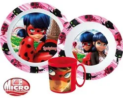 Ensemble petit-déjeuner Miraculous Ladybug - Ensemble déjeuner - Ensemble dîner Assiette, bol et tasse 350 ml