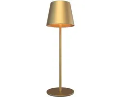 Ledvion – Oplaadbare Tafellamp Nyra – LED - Goud – Dimbaar – IP54 – USB