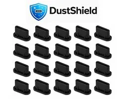 DustShield - Bouchons anti-poussière USB-C - 20 Pièces – Protection pour Port USB-C – Bouchon anti-poussière – Cache Port USB C – Noir