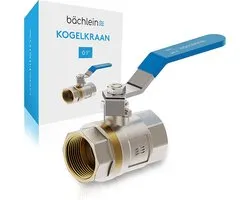 Bächlein universele kogelkraan - Messing kogelkraan met hendel en aan beide zijden 1 inch binnendraad - doorlopende afsluiter