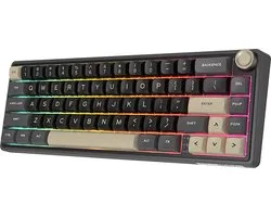 Royal Kludge RKR65 - Clavier Gaming Mécanique RGB - Foam Touch - Hot Swappable Switch - Phantom - Chartreuse Switches - Avec housse de protection