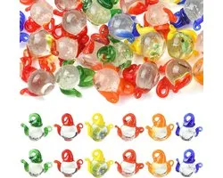 Airssory 30 stks Gemengde Kleuren 3D Transparante Theepot Glas Charms Leuke Thee Set Charms voor DIY Sieraden Armband - ShopVlot