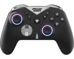 DragonShock - NEBULA PRO - Zwarte gamingcontroller met peddels Bluetooth compatibel met Nintendo Switch/Switch Lite/Switch OLED/PS3/PC/Android - RGB - 6-assige sensor - Turbomodus - 550mAh