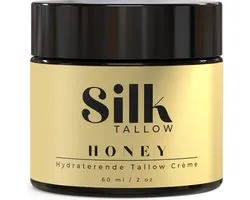 Silk Tallow Honey - Hydraterende Beef Tallow Crème - 100% Natuurlijk - Manuka Honing - Bijenwas - Ongeparfurmeerd - 60 ml