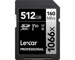 Lexar SDXC Professional UHS-I 1066x geheugenkaart, 512 GB