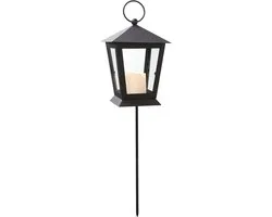 Star Trading lantaarn Serene, graflicht, metaal, zwart, LED, timer, geel, voor buiten, 40 cm