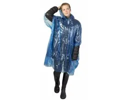 8x stuks wegwerp regenponcho blauw voor volwassenen