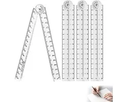 Vouwbare Liniaal 30 cm, Set van 4, Compact en Draagbaar met Duidelijke Metingen, Precisie Meetgereedschap voor Schoolprojecten, Kantoorwerk en DIY Klussen