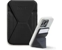 MOFT Traceerbare Magnetische Kaarthouder - Met Apple Find My - Wallet Compatibel met MagSafe - Pasjeshouder met Standaard - Vegan Leer - Portemonnee 2 Pasjes - Zwart