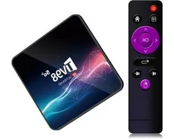 Android TV Box - Boîtier multimédia de streaming - Regarder des films - Processeur Quad-Core - 4K Ultra HD - Noir