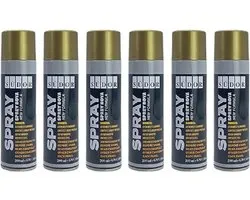 Südor Spray Paint Set 6x200 ml Peinture graffiti à séchage rapide , Peinture en aérosol , Bombe aérosol , spray doré pour bois, pierre, mur, métal, verre, plâtre, céramique