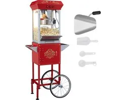 GDE - Popcorn machine - Professionele popcornmachine met kar - Retro uitstraling - Popcornmaker