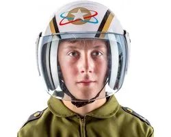 Carnaval verkleed thema Astronauten helm - met klapvizier - multi - voor kinderen