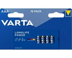 Varta Longlife Power AAA Batterijen Plastic Vrije Verpakking - 10 stuks