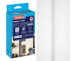 tesa INSECT STOP H&L Fly Screen Premium for Doors - hor voor deur met klittenband, verwijderbaar, wit - 120 x 250 cm