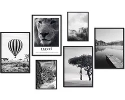 myestado Premium Poster Set Afbeeldingen als woonkamer modern slaapkamer decoratie Stijlvolle set met bijpassende - 4 x DIN A3 & 2 x DIN A4 - ca. 30x42 & 21x30 - zonder fotolijst » Ballon «