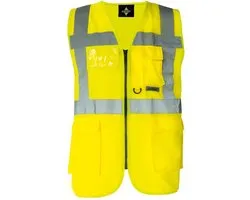 Korntex - Gilet de sécurité avec fermeture éclair - Jaune Fluo - Taille 7XL