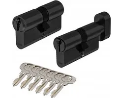 Yale Y500 Deurcilinder Set Zwart - 40/40 Cilinder - 40k/40 Knopcilinder - 6 Sleutels