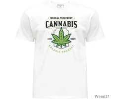 Weed Marijuana T-shirt Cotton Cannabis Medical treatment funny logo design t-shirt High Quality White t-shirt