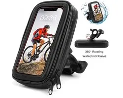 Smartphone houder fiets motorfiets universele waterdichte koffer voor telefoons tot 6.5 "onverwoestbare grip met extra bevestiging aan het stuur gsm-houder