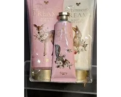 geschenk set vrouwen verjaardag - moeder dag - leuk geschenk - kado - kerst geschenk tea rose & velvet - hand en nagelcreme-body lotion - douche gel