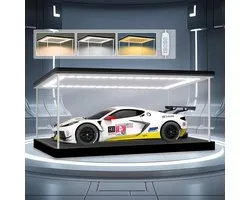 Acryl Display Case voor Figuren en Auto Modellen met LED Verlichting en Thuisassemblage (30x20x15cm) - Perfect voor Verzamelobjecten, Decoratie en Bescherming