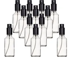Yizhao 50ml transparente Boston Glasflaschen mit schwarzem feinem Sprühnebel, für ätherische Öle, Reinigung, Parfüm - ShopVlot