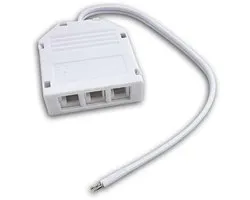 Mini LED Distributor - Verdeler Kabel - LED Verlichting Aansluiten - 3x AMP Uitgangen - 33x38x9mm - Wit