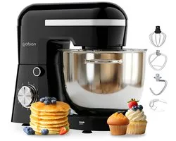 Gatson Robot de cuisine 1500 W – 10 vitesses – Bol mélangeur de 5 L – Double poignée – Robot ménager – Batteur de cuisine – Robot multifonction