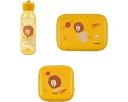 Bundel Trixie Back to School set - Lunchbox/Snackdoos/Drinkfles 500ml - Spaceman Mr. Lion
