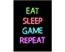 Game Poster - Gaming - Game - Eat sleep game repeat - 30x40 cm