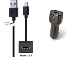 OneOne 2.1A Auto oplader + 0,25m standaard Micro USB kabel. Autolader adapter past op BOOX (ONYX) eReader Poke 2 / 2 Color, Darwin 3 / 5 / 6 / 7, Livingstone 1, Monte Cristo, Robinson Crusoe 2, Caesar 3, Vasco da Gama 3