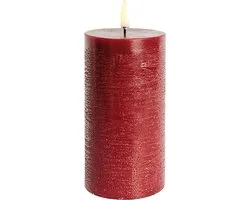 Bougie Uyuni Led Rustique Rouge - Droite - 15CM