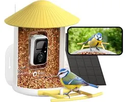 NETVUE Bird House with Camera, Bird Feeding Station, Wild Bird Feeder Stations, Bird Feeder with Video Recording, Bird House with Camera, Bird Feeder Dispenser, Bird Recognition