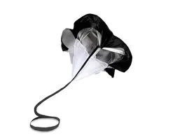 Zwarte weerstandsparachute sprint training hardloop parachute unisex rem parachute voor explosieve krachttraining voetbal fitness snelheidstraining sport accessoires