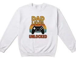 Grappig Vaderdag Sweater – DAD LEVEL UNLOCKED – Casual Outfit – Unisex Sweater voor Dames & Heren – Leuk Cadeau voor Vader