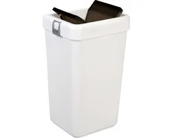 Motek® - Prullenbak - 40 litres - En plastique 100% recyclé - Wit
