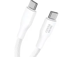 Câble USB-C - Super fast charge et quick charging - Câble de charge - Câble de données - Chargeur rapide - Compatible avec téléphone et tablette Samsung Galaxy - Robuste - Longue durée de vie - 1m - Blanc