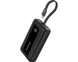 Anker Zolo Power Bank, chargeur portable rapide 20 000 mAh 30 W avec câble USB-C intégré, 1 USB-C, 1 USB-A, batterie pour iPhone 16/15/15 Pro/15 Pro Max/15 Plus, MacBook, Galaxie et plus encore
