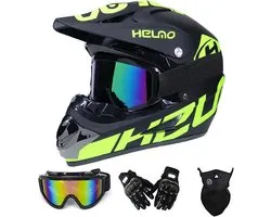 Ensemble de Casque Cross Complet pour Hommes et Femmes - Casque Motocross Full Face Hors Route incluant Accessoires