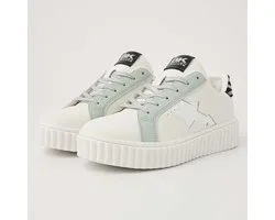 British Knights - Bliss Dames Sneakers Laag - Taille 40 - Wit/Mint/Zilver/Zebra - Chaussures Femmes